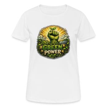 Green Power: Environmental Focus Fists - Women's Breathable T-Shirt - white - Front - AI Model Female 172 dark (172cm)