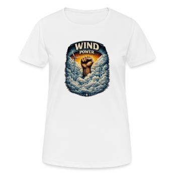 Ascension du poing de l’énergie éolienne - T-shirt respirant Femme - blanc - Devant - AI Model Female 172 dark (172cm)