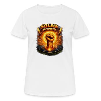 Poing Solaire - T-shirt respirant Femme - blanc - Devant - AI Model Female 172 dark (172cm)