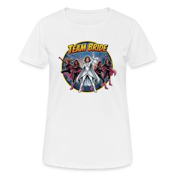 Équipe de super-héros de l’équipe de la mariée - T-shirt respirant Femme - blanc - Devant - AI Model Female 172 dark (172cm)
