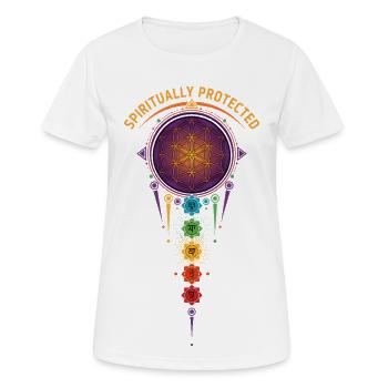 Spirituality Sacred Geometry Spiritually Protected - Women's Breathable T-Shirt - white - Front - AI Model Female 172 dark (172cm)