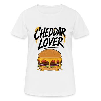 Cheddar Burger Lover Illustration - Women's Breathable T-Shirt - white - Front - AI Model Female 172 dark (172cm)