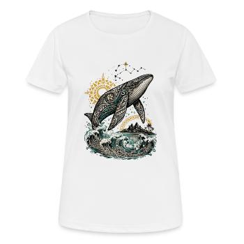 Mana-Wal – Geist des Pazifiks - Frauen T-Shirt atmungsaktiv - Weiß - Vorne - AI Model Female 172 dark (172cm)