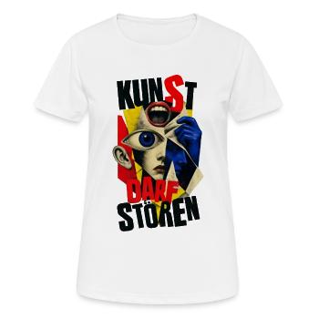 KUNST DARF STÖREN - Frauen T-Shirt atmungsaktiv - Weiß - Vorne - AI Model Female 172 dark (172cm)