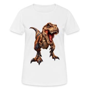 Low Poly Tyrannosaurus - Women's Breathable T-Shirt - white - Front - AI Model Female 172 dark (172cm)