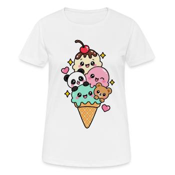 Glaces kawaii  - T-shirt respirant Femme - blanc - Devant - AI Model Female 172 dark (172cm)