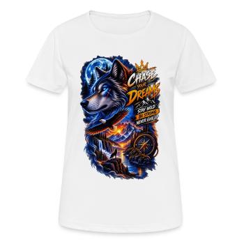 Chase Your Dreams Wolf Wilderness - Women's Breathable T-Shirt - white - Front - AI Model Female 172 dark (172cm)