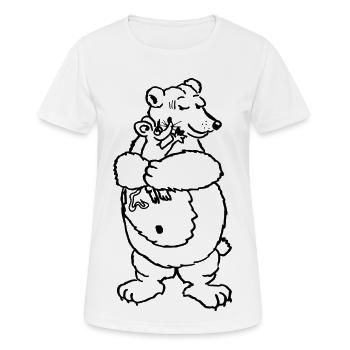 souris ours câlin amour souris ours - T-shirt respirant Femme - blanc - Devant - AI Model Female 172 dark (172cm)