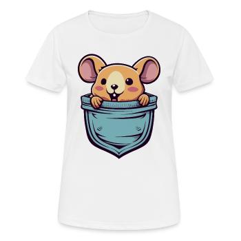 Hamster Pocket Cadeau pour Passionnés d’Animaux - T-shirt respirant Femme - blanc - Devant - AI Model Female 172 dark (172cm)