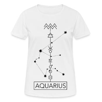 Verseau - Zodiaque du Verseau - noir - T-shirt respirant Femme - blanc - Devant - AI Model Female 172 dark (172cm)