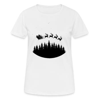 Weihnachtsmann Schlitten Rentiere - Frauen T-Shirt atmungsaktiv - Weiß - Vorne - AI Model Female 172 dark (172cm)
