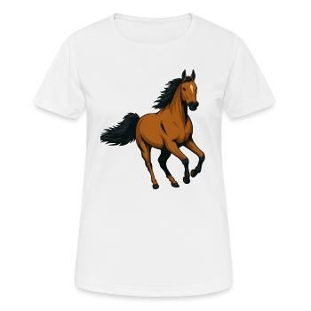 Étalon ambré au galop - T-shirt respirant Femme - blanc - Devant - AI Model Female 172 dark (172cm)