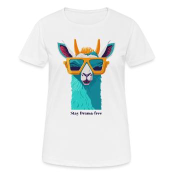 Retro-Lama-Revolte - Frauen T-Shirt atmungsaktiv - Weiß - Vorne - AI Model Female 172 dark (172cm)