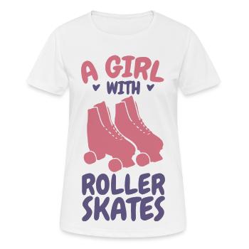 A girl with roller skates - Women's Breathable T-Shirt - white - Front - AI Model Female 172 dark (172cm)