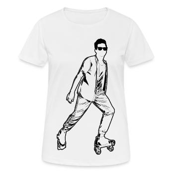 Roller Skater Boy - Women's Breathable T-Shirt - white - Front - AI Model Female 172 dark (172cm)