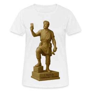 Antike Philosophen Skulptur mit Zitat - Frauen T-Shirt atmungsaktiv - Weiß - Vorne - AI Model Female 172 dark (172cm)