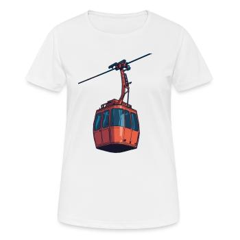 Rote Seilbahn Gondel Illustration - Frauen T-Shirt atmungsaktiv - Weiß - Vorne - AI Model Female 172 dark (172cm)