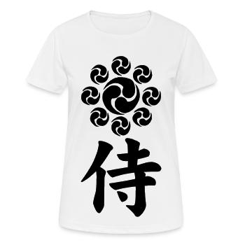 Emblème samouraï du clan Uesugi (noir) - T-shirt respirant Femme - blanc - Devant - AI Model Female 172 dark (172cm)