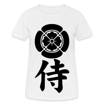 Emblème samouraï du clan Oda (noir) - T-shirt respirant Femme - blanc - Devant - AI Model Female 172 dark (172cm)