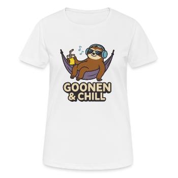 Goonen & Chill Sloth Lounge - T-shirt respirant Femme - blanc - Devant - AI Model Female 172 dark (172cm)