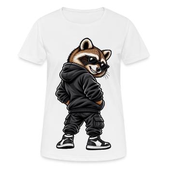Raton laveur gangster cool en mode streetwear - T-shirt respirant Femme - blanc - Devant - AI Model Female 172 dark (172cm)