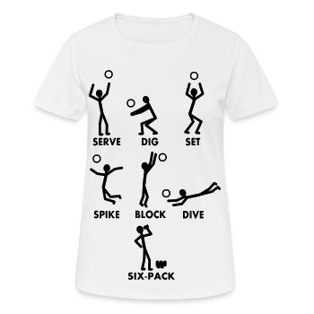 Slang de volley-ball - T-shirt respirant Femme - blanc - Devant - AI Model Female 172 dark (172cm)