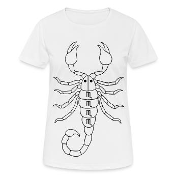 Sternzeichen: Skorpion - Frauen T-Shirt atmungsaktiv - Weiß - Vorne - AI Model Female 172 dark (172cm)