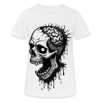 Zombieskull - Frauen T-Shirt atmungsaktiv - Weiß - Vorne - AI Model Female 172 dark (172cm)
