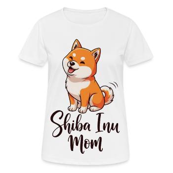 Shiba Inu Mom Cartoon Dog Mom - Women's Breathable T-Shirt - white - Front - AI Model Female 172 dark (172cm)