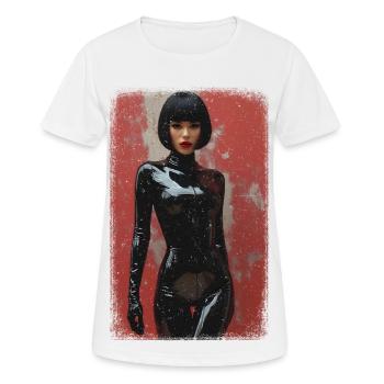 T-Shirt Noir Femme Distressed Edition - Frauen T-Shirt atmungsaktiv - Weiß - Vorne - AI Model Female 172 dark (172cm)