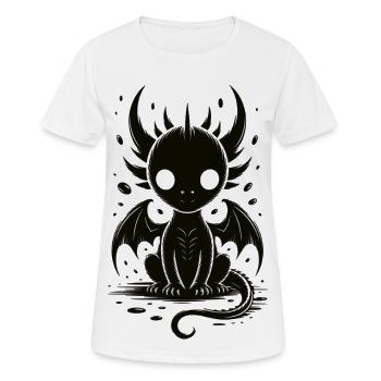 T-shirt Dark Dragon Mignon Fantasy Gothique - T-shirt respirant Femme - blanc - Devant - AI Model Female 172 dark (172cm)