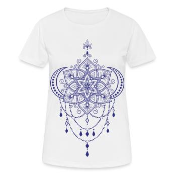 Spirituality Sacred Geometry Lotus Flower Zen - Women's Breathable T-Shirt - white - Front - AI Model Female 172 dark (172cm)
