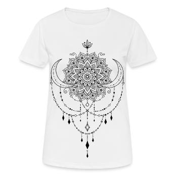 Spirituality Lotus Flower Sacred Geometry Zen - Women's Breathable T-Shirt - white - Front - AI Model Female 172 dark (172cm)