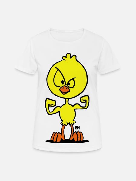 Defiant Duck Cartoon Illustration - Women's Breathable T-Shirt - white