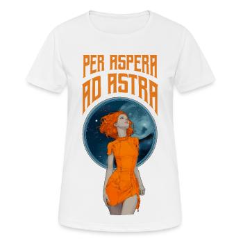 Per Aspera ad Astra - Rétro Art Nouveau Spacelady - T-shirt respirant Femme - blanc - Devant - AI Model Female 172 dark (172cm)