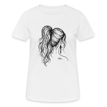 Dessin de lignes capillaires avec tatouage Hope - T-shirt respirant Femme - blanc - Devant - AI Model Female 172 dark (172cm)