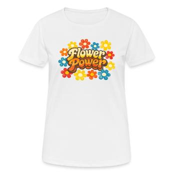 Flower Power Rétro - T-shirt respirant Femme - blanc - Devant - AI Model Female 172 dark (172cm)