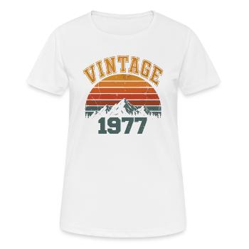Vintage 1977 Retro Mountain Birthday 1977 - Women's Breathable T-Shirt - white - Front - AI Model Female 172 dark (172cm)