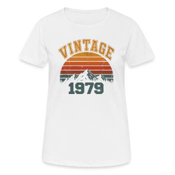 Vintage 1979 Retro Mountain Anniversary 1979 - Women's Breathable T-Shirt - white - Front - AI Model Female 172 dark (172cm)