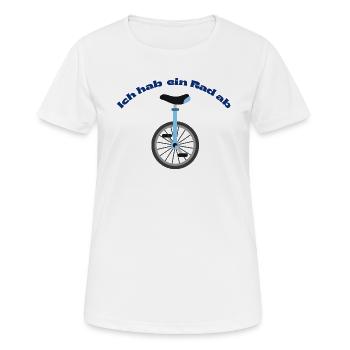 J’ai enlevé une roue – Chemise drôle de monocycle - T-shirt respirant Femme - blanc - Devant - AI Model Female 172 dark (172cm)