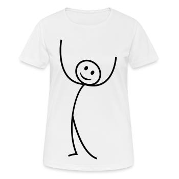 Strichmännchen - Frauen T-Shirt atmungsaktiv - Weiß - Vorne - AI Model Female 172 dark (172cm)
