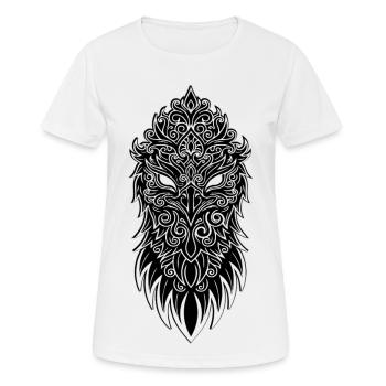Ornamentaler Adler-Maskottchen-Logo Mandala Sport - Frauen T-Shirt atmungsaktiv - Weiß - Vorne - AI Model Female 172 dark (172cm)