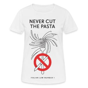 Never cut pasta - Women's Breathable T-Shirt - white - Front - AI Model Female 172 dark (172cm)