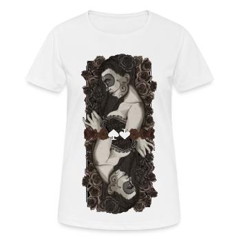 Zwillingscatrinas in Rosen - Frauen T-Shirt atmungsaktiv - Weiß - Vorne - AI Model Female 172 dark (172cm)