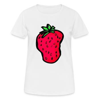 Red strawberry - Women's Breathable T-Shirt - white - Front - AI Model Female 172 dark (172cm)
