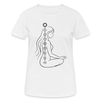 Méditation Yoga des Chakras - Femme Lotus Spirituelle - T-shirt respirant Femme - blanc - Devant - AI Model Female 172 dark (172cm)