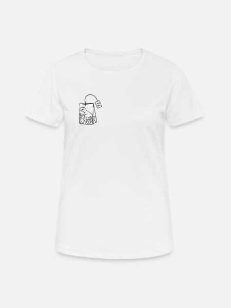 Dinosaurier Teebeutel Design - Frauen T-Shirt atmungsaktiv - Weiß