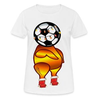 POULET RÔTI DE NOËL - POULETS GRILLÉS - FOOTBALL - T-shirt respirant Femme - blanc - Devant - AI Model Female 172 dark (172cm)