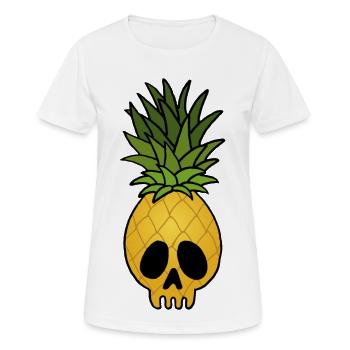 Ananas-Schädel - Frauen T-Shirt atmungsaktiv - Weiß - Vorne - AI Model Female 172 dark (172cm)