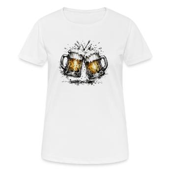 Vintage Bierkrug Design - Prost Österreich - Frauen T-Shirt atmungsaktiv - Weiß - Vorne - AI Model Female 172 dark (172cm)
